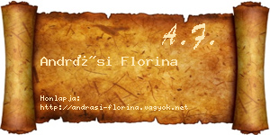 Andrási Florina névjegykártya